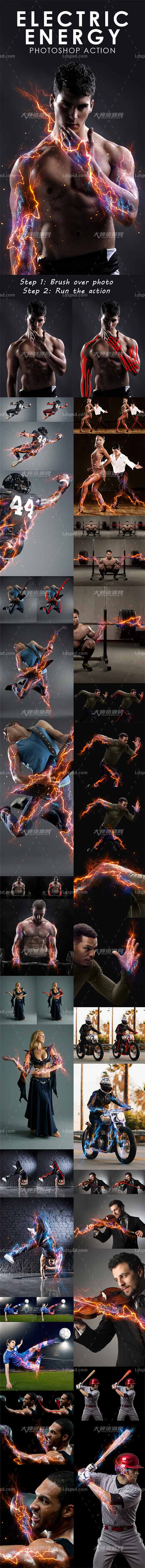Electric Energy Photoshop Action,极品PS动作-激光电流(含高清视频教程)